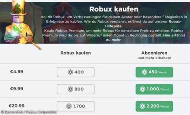 Robux bequem und sicher online kaufen - die besten Anbieter